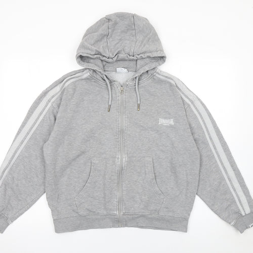 Lonsdale Women’s Grey Full Zip Hoodie Size 12 Cotton Blend