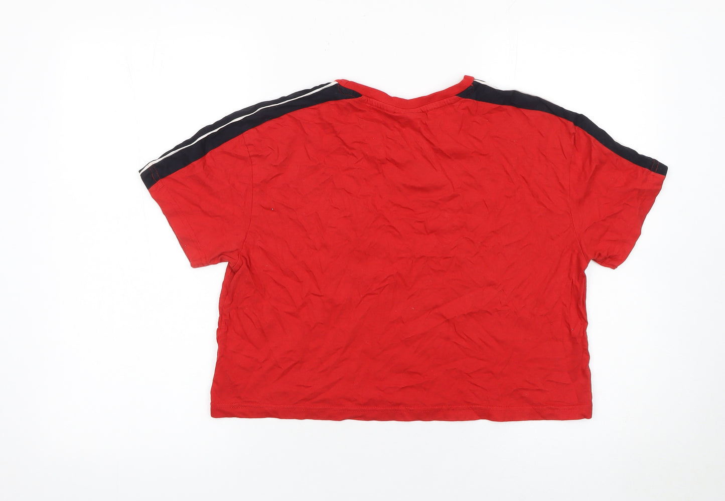 Ellesse Womens Red Cropped Logo T-Shirt UK 12 Short Sleeve Casual