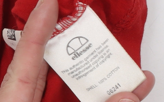 Ellesse Womens Red Cropped Logo T-Shirt UK 12 Short Sleeve Casual