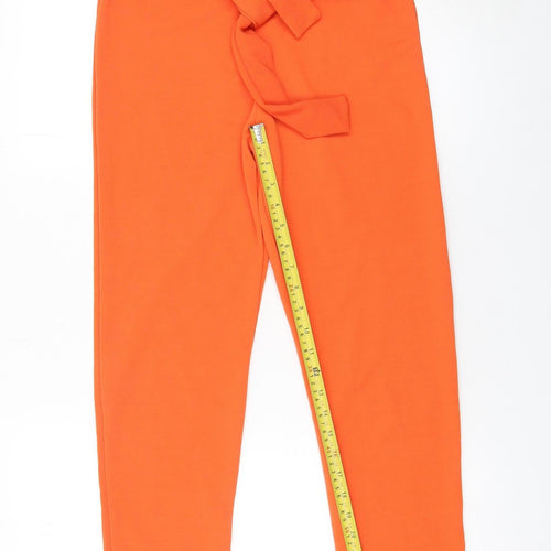 PrettyLittleThing Women’s Orange Size 12 Paperbag Tapered Trousers