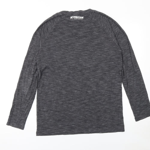 Myprotein Men's Grey Long Sleeve Athletic Gym Top Size S