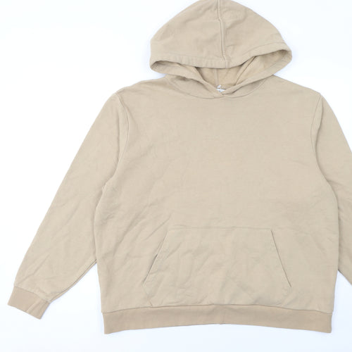 Marks and Spencer Women’s Beige Hoodie Large Cotton Blend Pullover