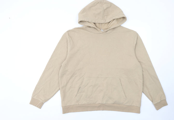 Marks and Spencer Women’s Beige Hoodie Large Cotton Blend Pullover