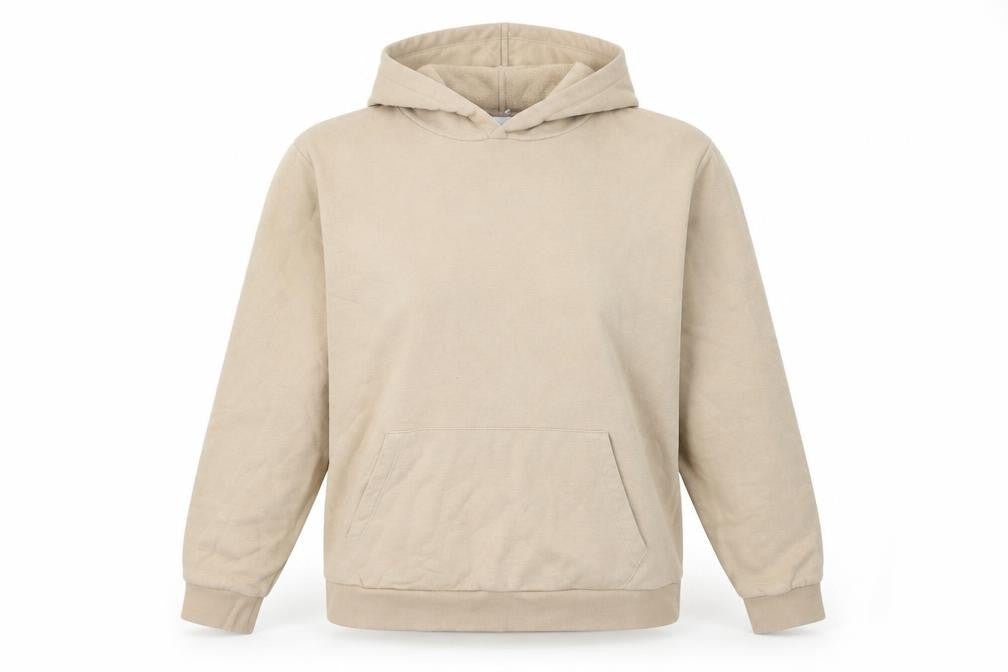 Front view of Marks & Spencer Women’s Beige Hoodie Large Cotton Blend Pullover