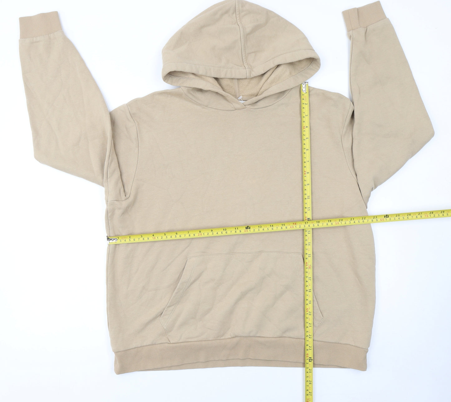 Marks and Spencer Women’s Beige Hoodie Large Cotton Blend Pullover