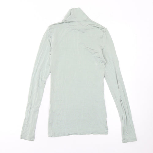 H&M Women’s Green Roll Neck Long Sleeve Slim Fit Top Size 6