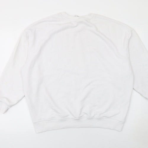 Disney Mickey Mouse Womens White Graphic Pullover Sweatshirt M 12/14