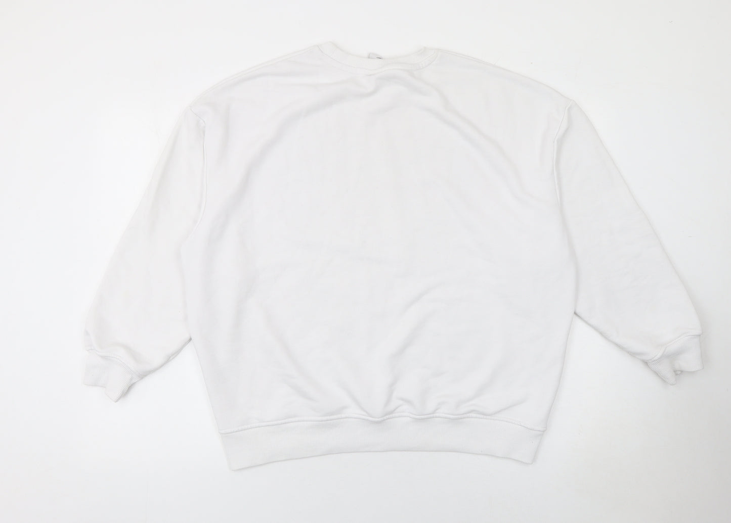 Disney Mickey Mouse Womens White Graphic Pullover Sweatshirt M 12/14
