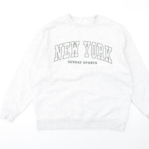 Primark Womens Grey New York Graphic Sweatshirt 2XS