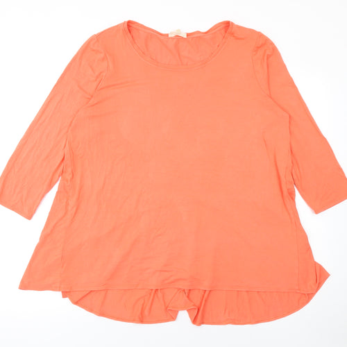 Phase Eight Women’s Orange Tunic Top Size 18 3/4 Sleeve Viscose Blend
