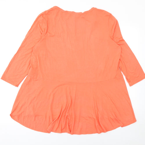 Phase Eight Women’s Orange Tunic Top Size 18 3/4 Sleeve Viscose Blend