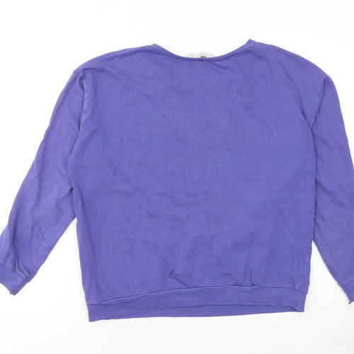 Pull & Bear Women's Purple Hamptons NYC Cotton Sweatshirt Size S