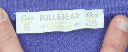 Pull & Bear Women's Purple Hamptons NYC Cotton Sweatshirt Size S