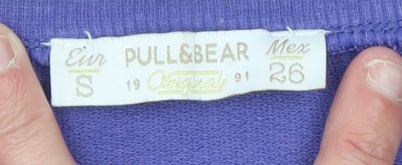 Pull & Bear Women's Purple Hamptons NYC Cotton Sweatshirt Size S