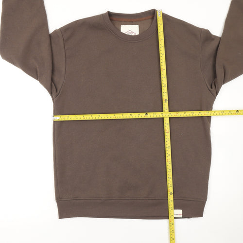 Lewis Garment Men’s Brown Crew Neck Fleece Pullover Sweatshirt Size L