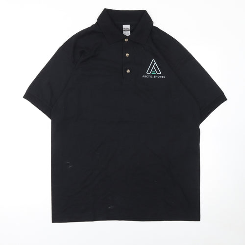 Gildan Mens Black Arctic Shores Embroidered Work Polo Shirt M