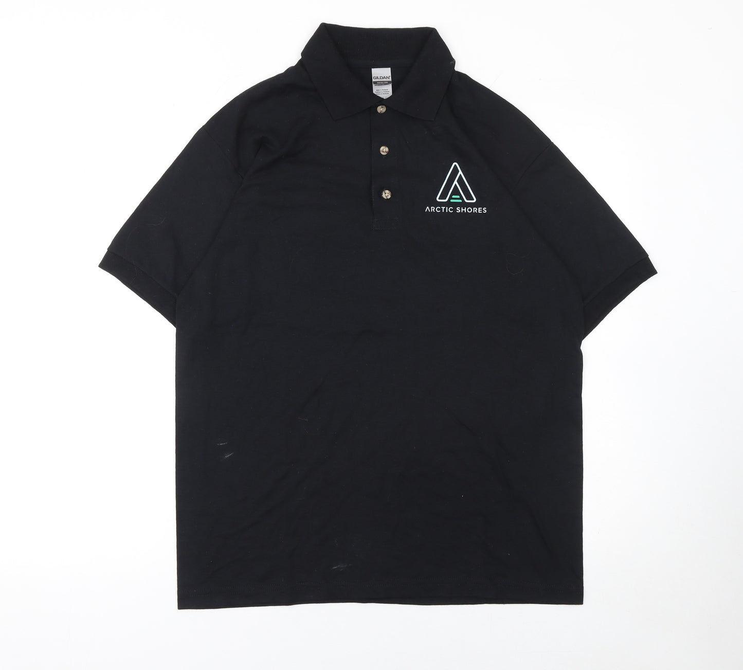 Gildan Mens Black Arctic Shores Embroidered Work Polo Shirt M