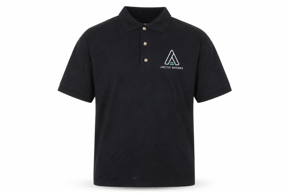 Gildan Mens Black Arctic Shores Embroidered Work Polo Shirt M