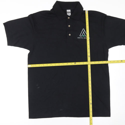 Gildan Mens Black Arctic Shores Embroidered Work Polo Shirt M
