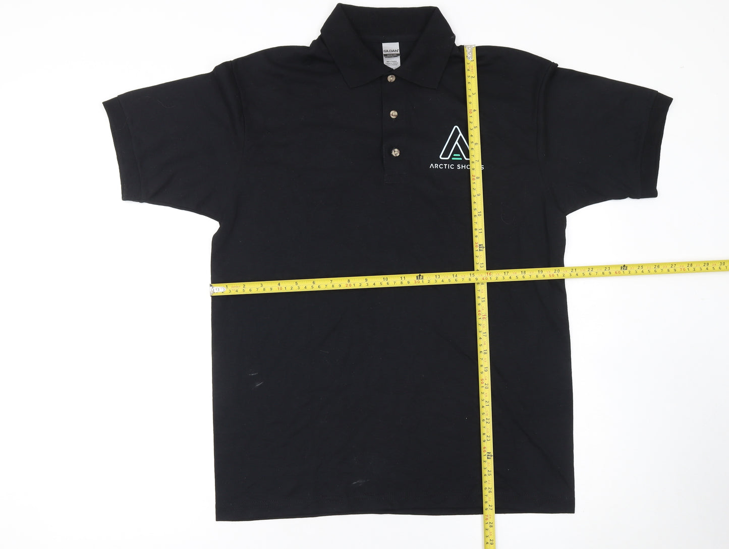 Gildan Mens Black Arctic Shores Embroidered Work Polo Shirt M