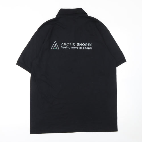 Gildan Mens Black Arctic Shores Embroidered Work Polo Shirt M