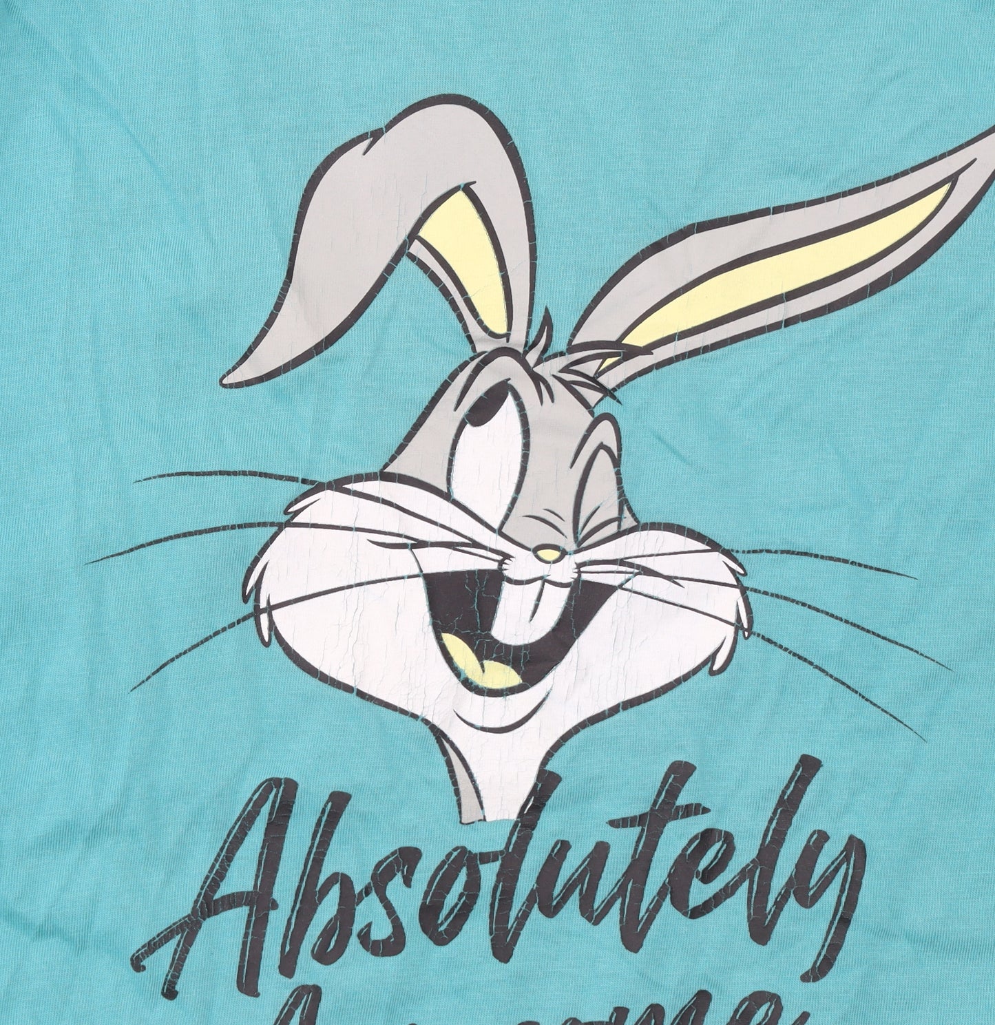 Bewakoof Women's Blue Bugs Bunny Cartoon Graphic Cotton T-Shirt XL