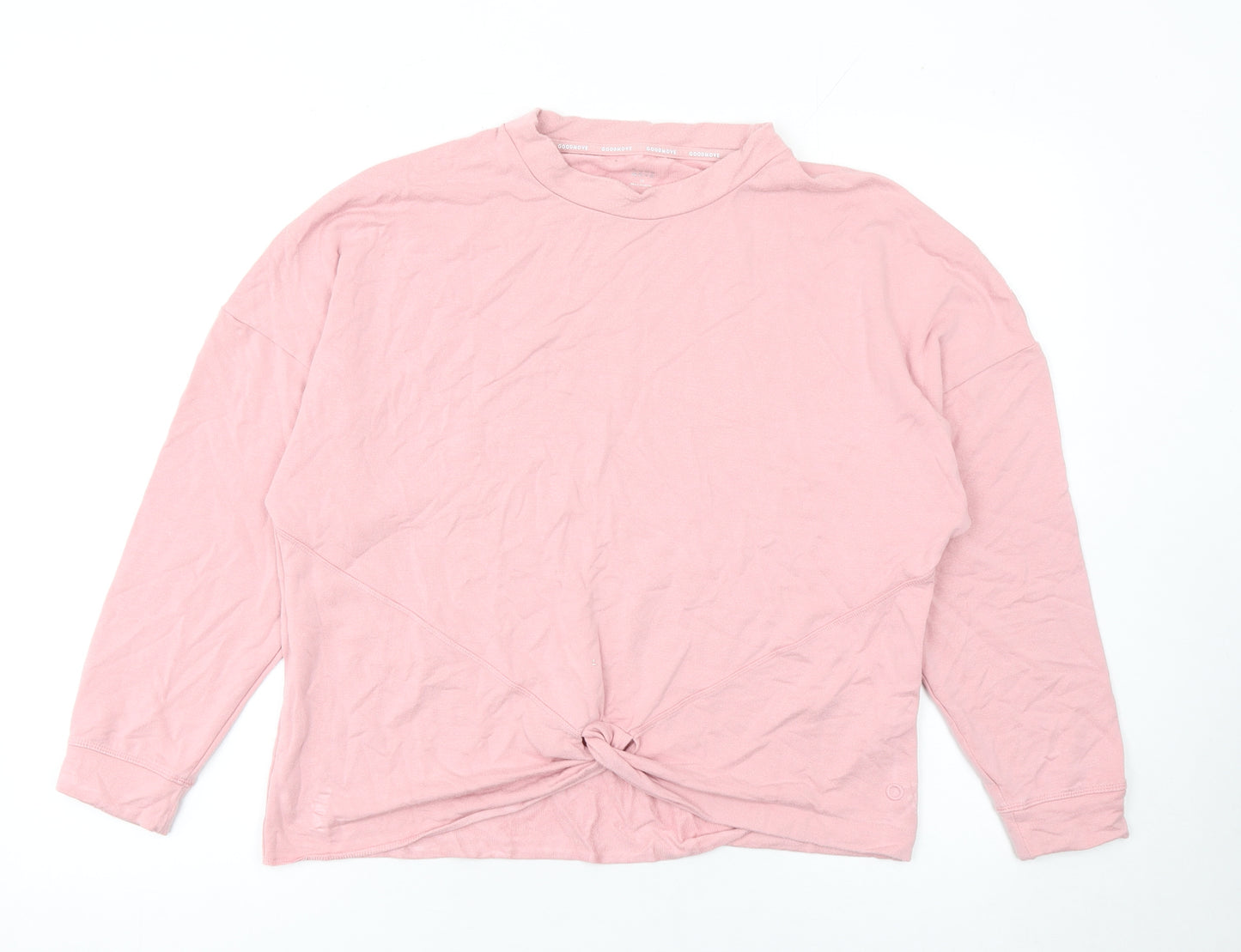 Marks and Spencer Women Pink Size 10 Cotton Elastane Long Sleeve Pullover Sweatshirt