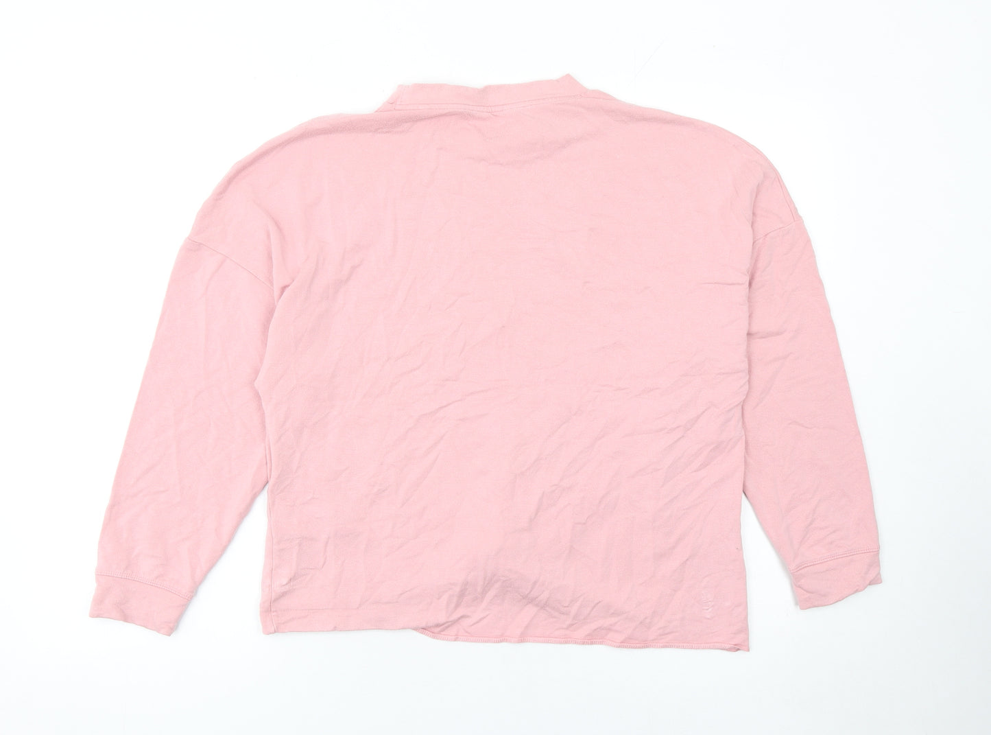 Marks and Spencer Women Pink Size 10 Cotton Elastane Long Sleeve Pullover Sweatshirt