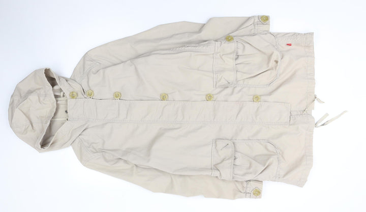 Jackpot Women's Beige Hooded Cotton Anorak Jacket Size S