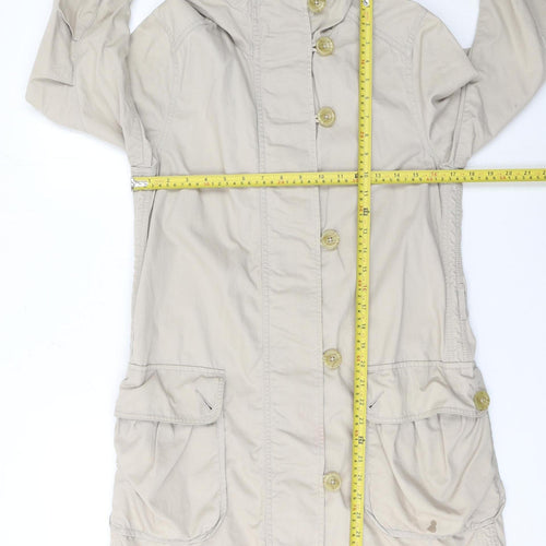 Jackpot Women's Beige Hooded Cotton Anorak Jacket Size S