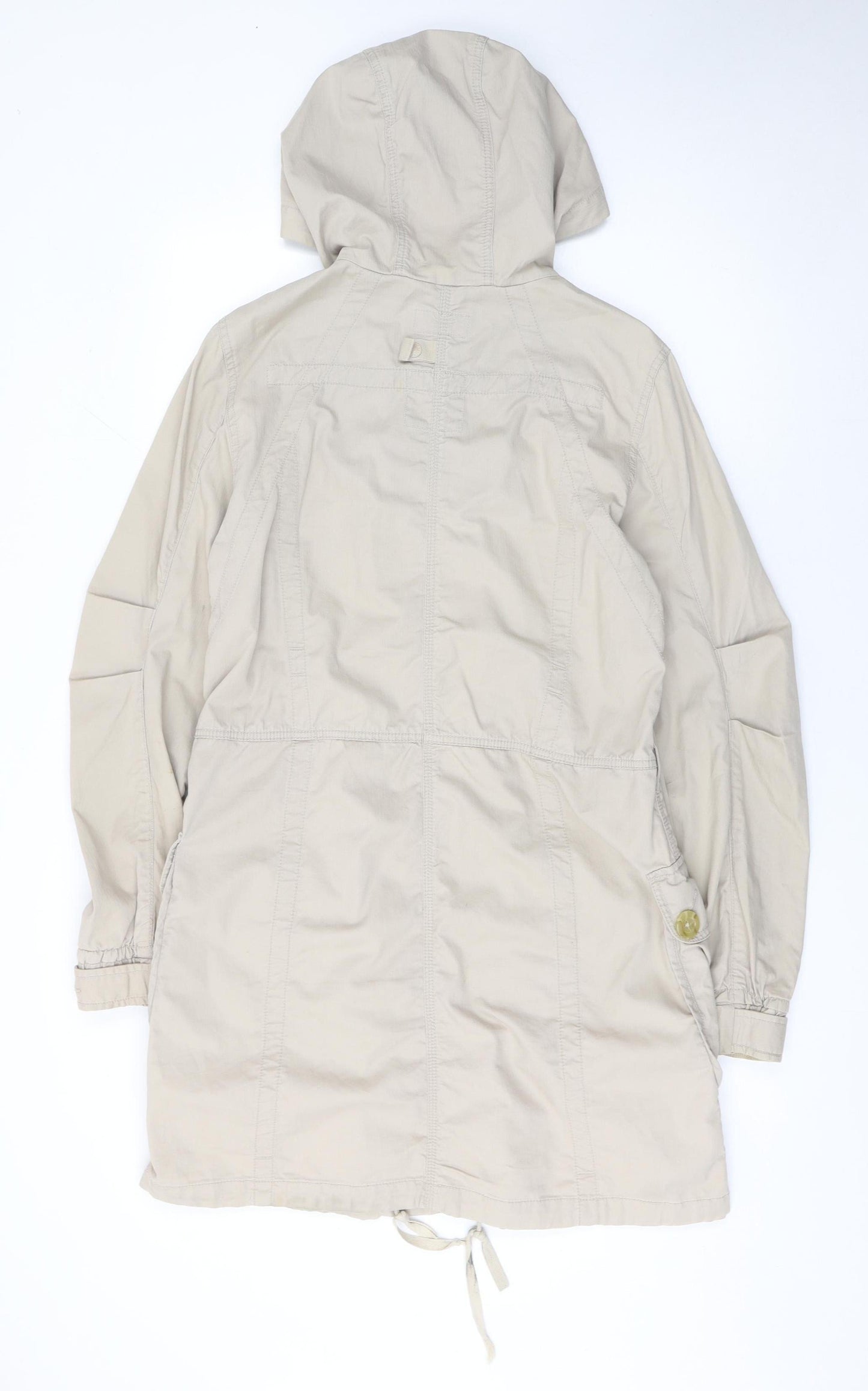 Jackpot Women's Beige Hooded Cotton Anorak Jacket Size S