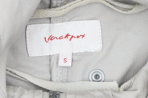 Jackpot Women's Beige Hooded Cotton Anorak Jacket Size S
