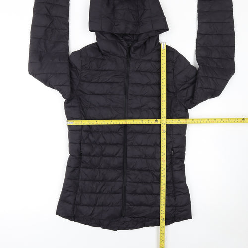 & Other Stories Womens Black Quilted Hooded Puffer Jacket M