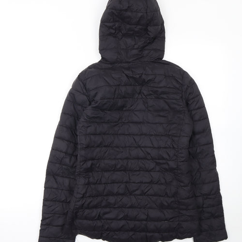 & Other Stories Womens Black Quilted Hooded Puffer Jacket M