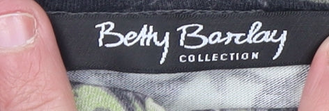 Betty Barclay Womens Green Animal Print Cowl Neck Long Sleeve Blouse Size 8