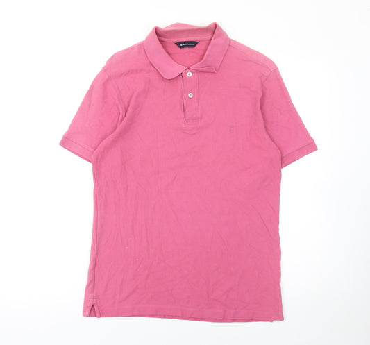 Marks and Spencer Men’s Pink Cotton Short Sleeve Polo Shirt Size S