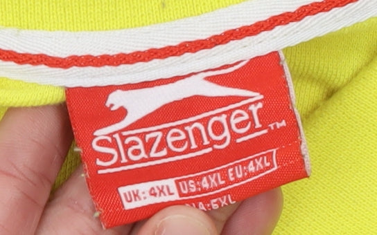 Slazenger Men's Yellow 4XL Polo Shirt Sports Golf Casual