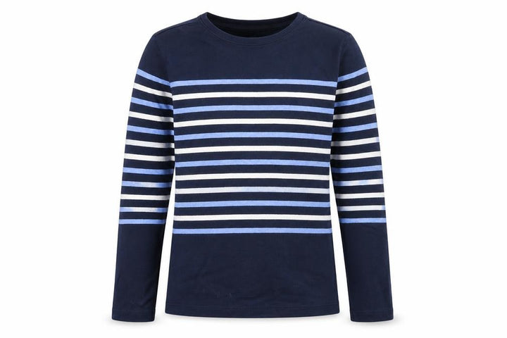 Uniqlo Girls Blue Striped Long Sleeve Cotton T-Shirt 10 Years