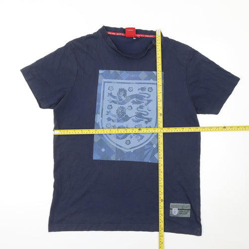 England Men's Blue Cotton Crew Neck T-Shirt L Sports Patriotic