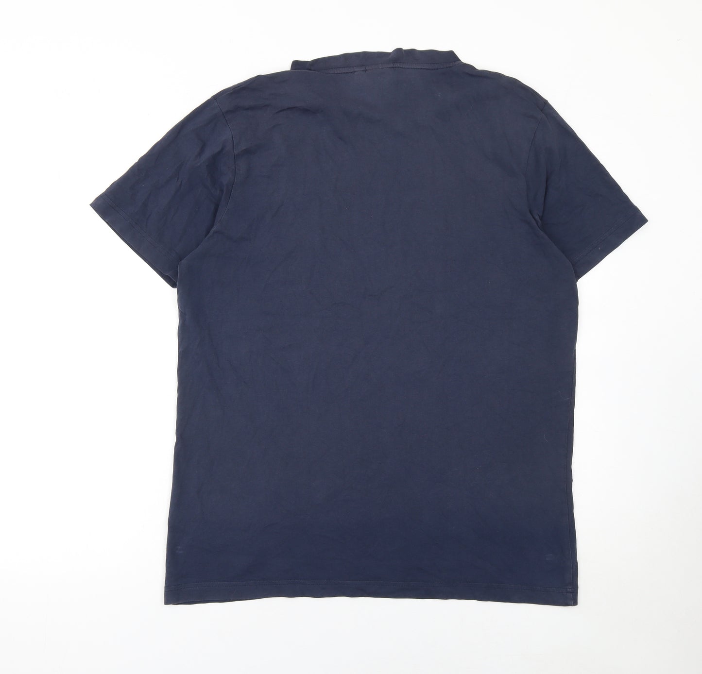 England Men's Blue Cotton Crew Neck T-Shirt L Sports Patriotic