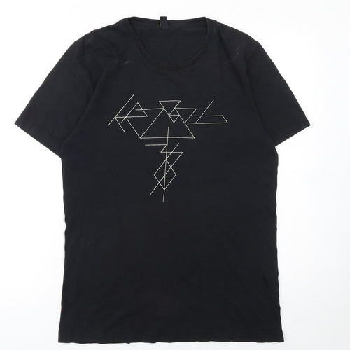 Earth Positive Men's Black Graphic T-Shirt Size M Organic Cotton Climate Neutral