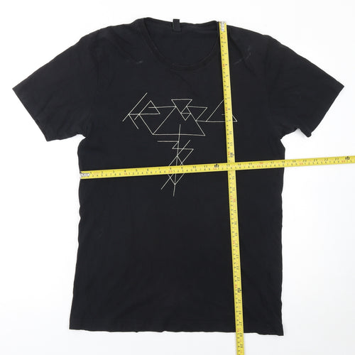 Earth Positive Men's Black Graphic T-Shirt Size M Organic Cotton Climate Neutral