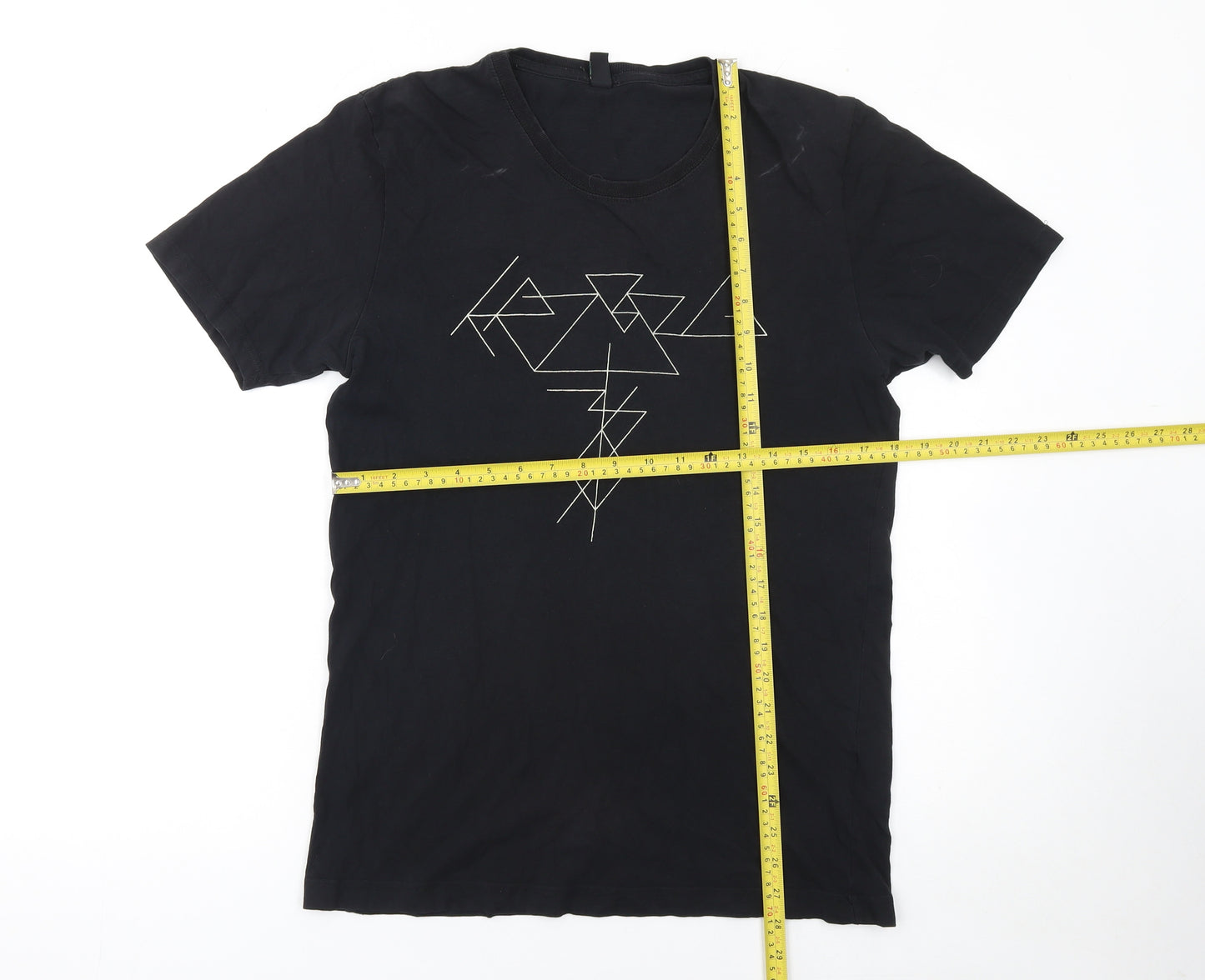 Earth Positive Men's Black Graphic T-Shirt Size M Organic Cotton Climate Neutral