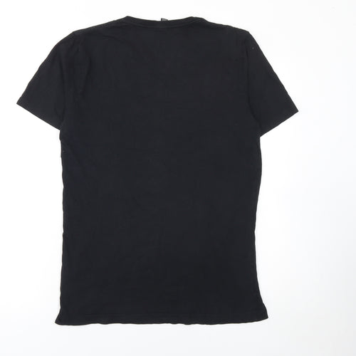 Earth Positive Men's Black Graphic T-Shirt Size M Organic Cotton Climate Neutral