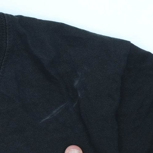 Earth Positive Men's Black Graphic T-Shirt Size M Organic Cotton Climate Neutral