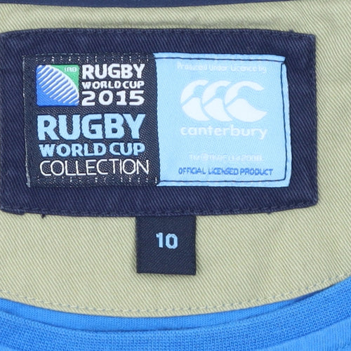Canterbury Women's Blue Rugby World Cup 2015 Cotton T-Shirt Size 10