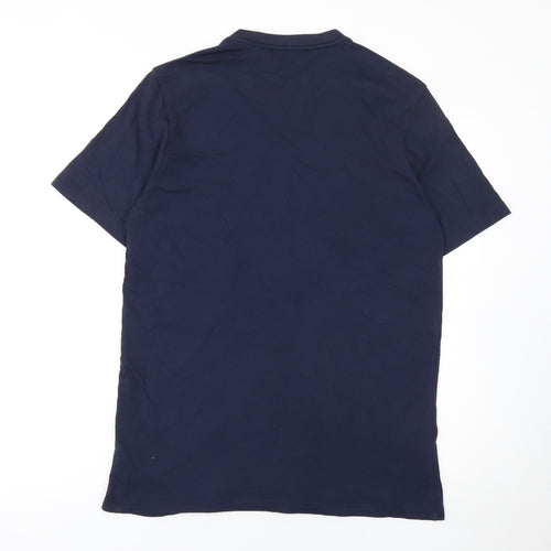 RE: Denim Men's Blue Graphic Print Crew Neck Cotton T-Shirt M