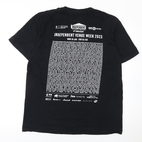 Gildan Men’s Black Independent Venue Week 2023 Crew T-Shirt L Music Tee