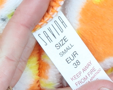 Savida Women Orange Animal Print Fleece Pyjama Pants Size 10