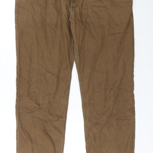 Bugatti Men's Brown 36 Straight Fit Stretch Jeans